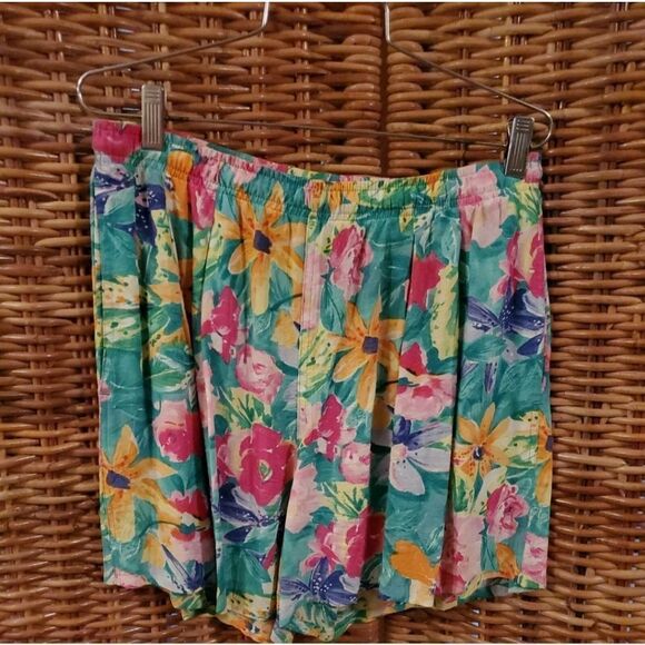 Vtg. Jams World Tiger Lily Aloha Shirt Short Set L - Picture 9 of 12